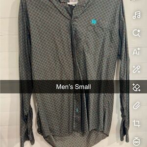 Cinch Men's Dress Shirt - Gray and Teal